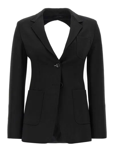 Max Mara Tailored Black Jacket With Classic Lapel In Black