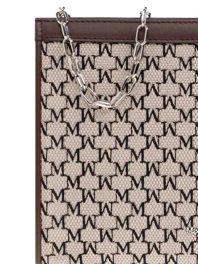 Max Mara Rectangular Leather Clutch Chain Strap In Multi