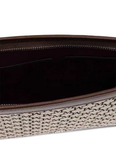 Max Mara Rectangular Leather Clutch Chain Strap In Multi