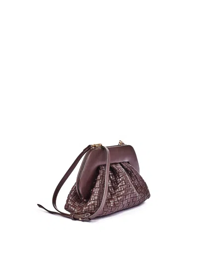 Themoirè Tia Clutch In Burgundy