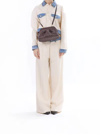 Themoirè Tia Clutch In Burgundy