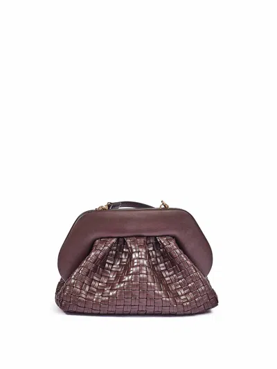 Themoirè Tia Clutch In Burgundy