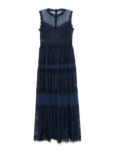 Ermanno Firenze Lace Maxi Dress In Blue