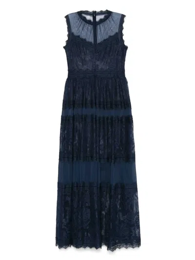 Ermanno Firenze Lace Maxi Dress In Blue