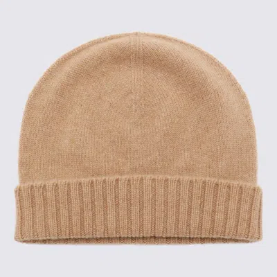 Malo Beige Wool Beanie In Brown