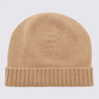 Malo Beige Wool Beanie In Brown