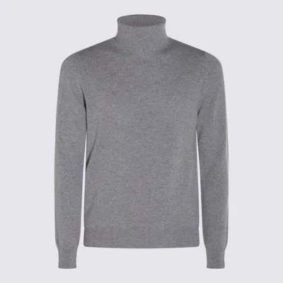 Malo Turtleneck Sweater With Ribbed Cuffs And Hem In Gray