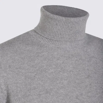Malo Turtleneck Sweater With Ribbed Cuffs And Hem In Gray