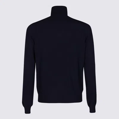 Malo Crewneck Sweater With Long Sleeves And Turtleneck In Blue