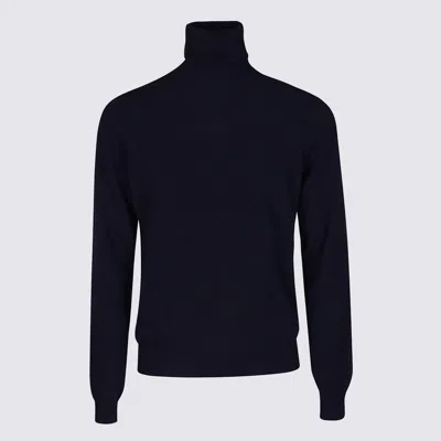 Malo Crewneck Sweater With Long Sleeves And Turtleneck In Blue