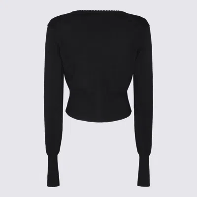 Vivienne Westwood Bea Black Cardigan With Orb Embroidery And Branded Button In Cotton And Cashmere Woman In Black
