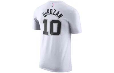 Nike Men's  Nba Spurs Derozan Alphabet Printing Basketball Sports Round Neck Short Sleeve White T-shi In Multi