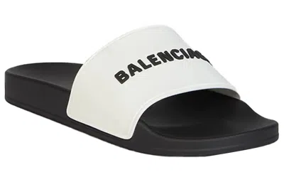Balenciaga Sliders With Printed Logo In Multi