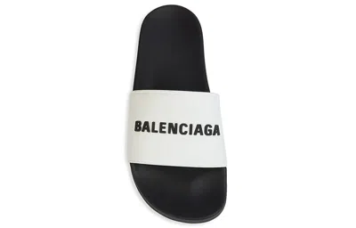 Balenciaga Sliders With Printed Logo In Multi