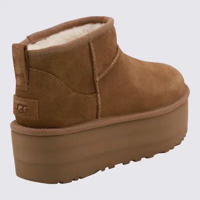 Ugg Classic Ultra Mini Platform Ankle Boots In Chestnut In Brown