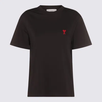 Ami Alexandre Mattiussi Ami Paris Ami De Coeur T-shirt In Organic Cotton In Black