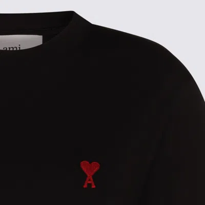 Ami Alexandre Mattiussi Ami Paris Ami De Coeur T-shirt In Organic Cotton In Black