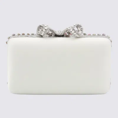 Self-portrait Crystal-embellished Bow-detail Clutch In White