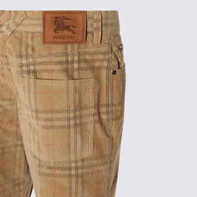Burberry Trousers Sand Ip Check In Brown