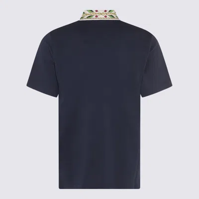 Casablanca Blue Cotton Polo Shirt In Blue