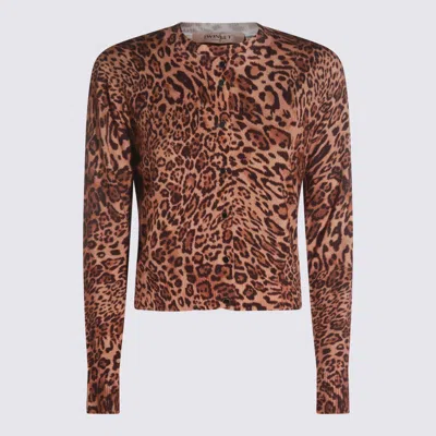 Twinset Twin-set Cropped Leopard Print Jacket With Button-down Front