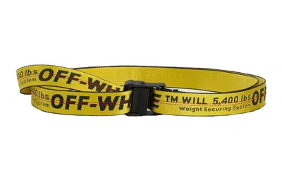 Off-white Logo Printed Belt Wide 3.5cm Yellow In Multi