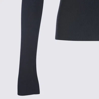 Balenciaga Black Viscose Knitwear In Blue