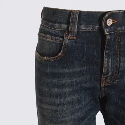 Balenciaga Blue Cotton-blend Clothing Jeans In Gray