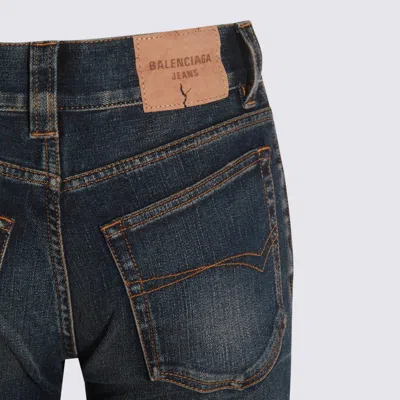 Balenciaga Blue Cotton-blend Clothing Jeans In Gray