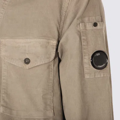C.p. Company Arm Patch Chest Pockets Long Sleeves In Brown