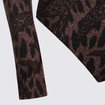 Fiorucci Long-sleeved Animal-print Bodie In Brown