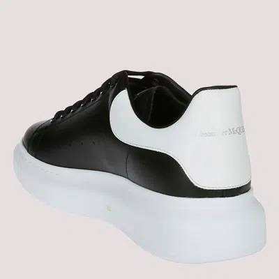 Alexander Mcqueen Black Low Top Sneakers With Logo Lettering On The Tongue In Leather Man