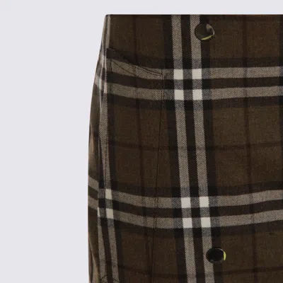 Burberry Button-embellished Checked Wool-twill Mini Skirt