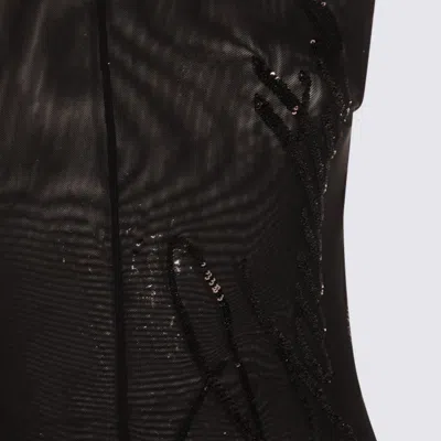 Jean Paul Gaultier Sheer Fabric Sequin Embellishments High Neckline In Black