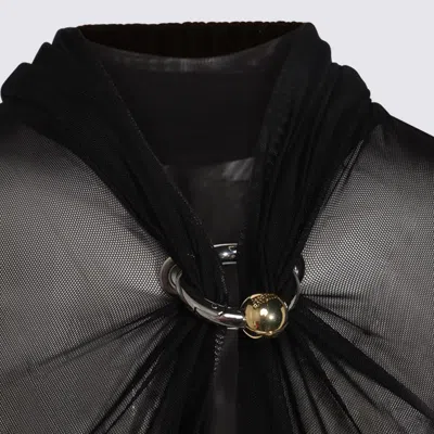 Jean Paul Gaultier Sheer Fabric Sequin Embellishments High Neckline In Black