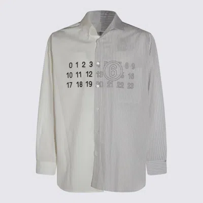 Mm6 Maison Margiela Split Design Button-down Collar Shirt In White