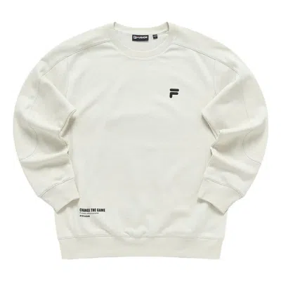 Fila Fusion Letter Printed Sweatshirt 'grey Black' In Multi