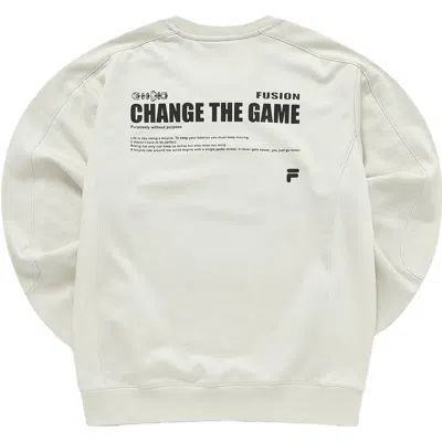 Fila Fusion Letter Printed Sweatshirt 'grey Black' In Multi