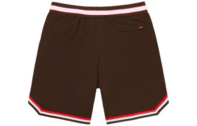 Supreme Ss22 Week 13 Faux Croc Basketball Short In Brown