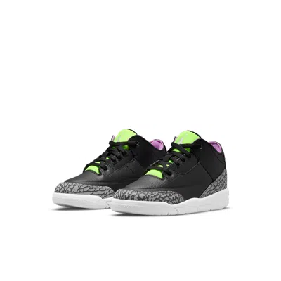 Air Jordan (ps)  3 Retro 'electric Green' In Black