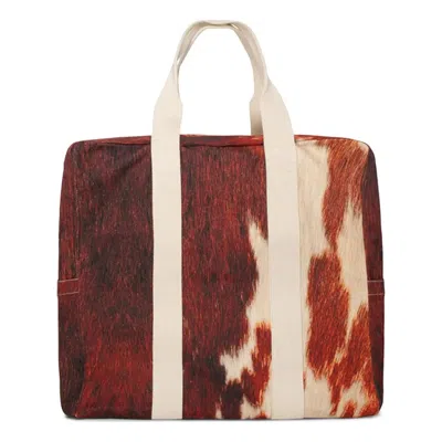 Stussy Canvas Flight Bag 'cowhide' In Multi