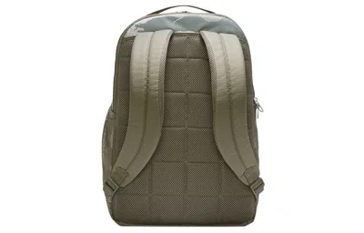 Nike Training Zipper  Fabric Schoolbag Backpack Unisex Light Green Grey In Gray