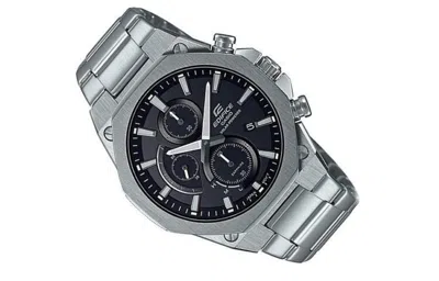Casio Edifice Solar Powered Quartz Waterproof Sapphire Crystal Mens Silver Analog