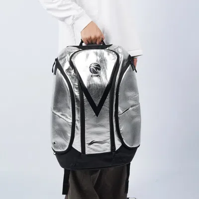 Li-ning Cba All Star Player Backpack 'silver Black' In Multi