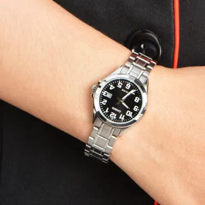 Casio Quartz Waterproof Black Analog In Metallic