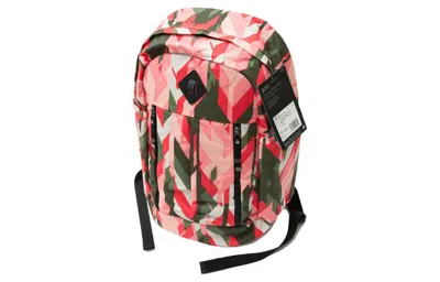 Nike Splicing Colorblock Sports Outdoor Schoolbag Backpack Pink / Military Green / Red In Multi