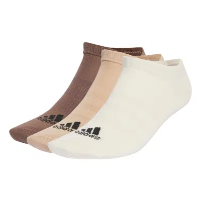 Adidas Originals Adidas Invisible Socks 3 Pairs 'brown Tan White' In Multi