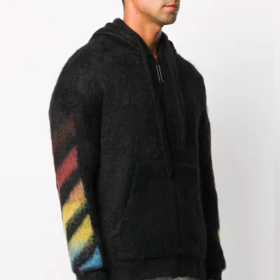 Off-white Men's  Pattern Hooded Jacket Black