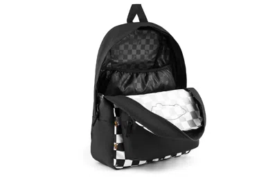 Vans Realm Bee Checkerboard Backpack 'black White' In Multi