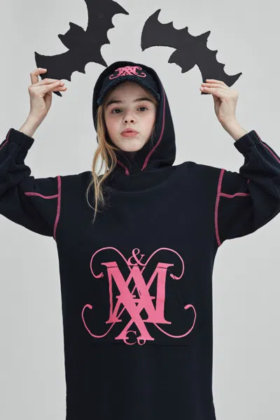Max & Co Maxi-sweater Dress With Monogram Emblem In Blue